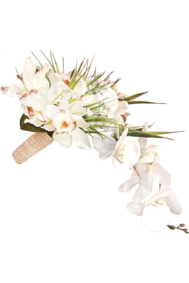 Buchet Cascada - Orhidee, Alb - 1