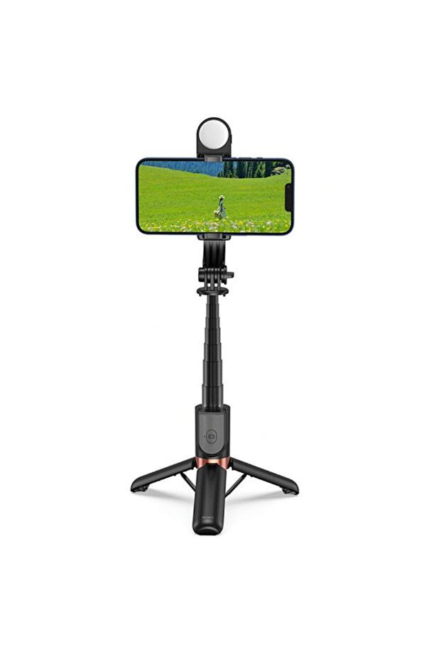 Mini Portable Bluetooth Selfie Stick Tripod with Remote & Beauty Light – SE011