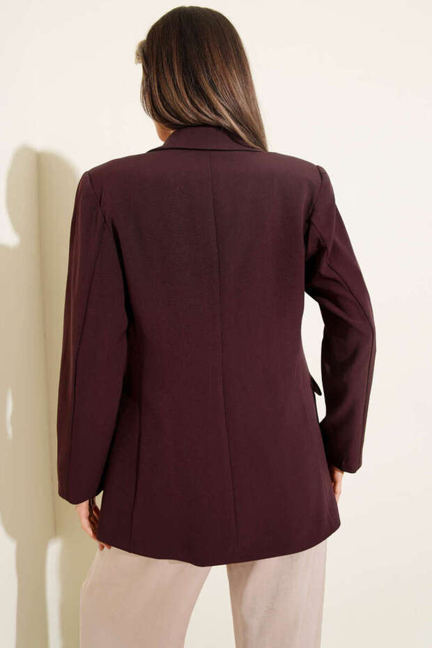 سترة بليزر مبطنة بياقة مزدوجة الأزرار - 3