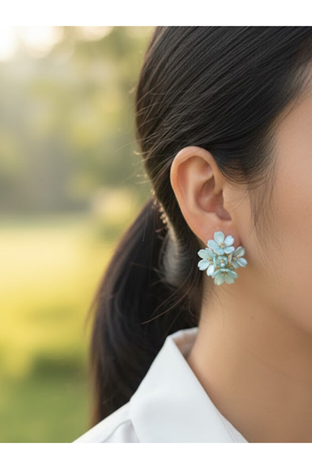 Women's Three-Dimensional Flower Bouquet Earrings Spring Series Stylish Earrings