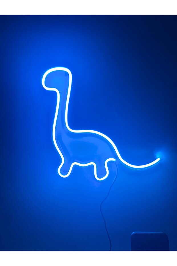 دينو جلو - إضاءة جدارية LED ثلاثية الأبعاد بتصميم ديناصور (ضوء أزرق) 28 سم