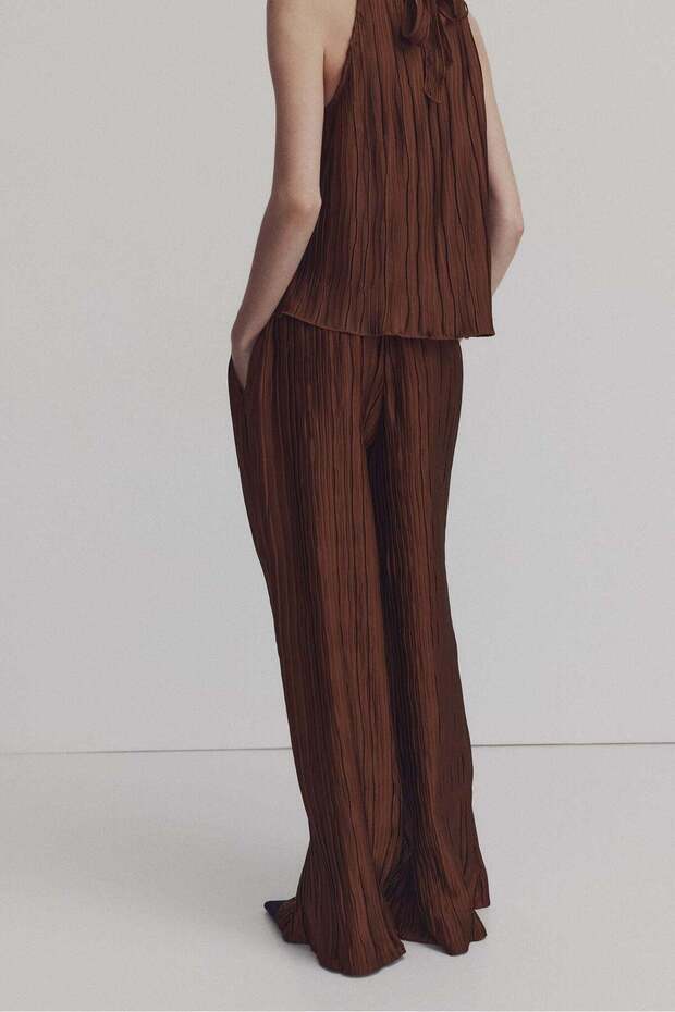 Crinkled pull-on trousers - 3