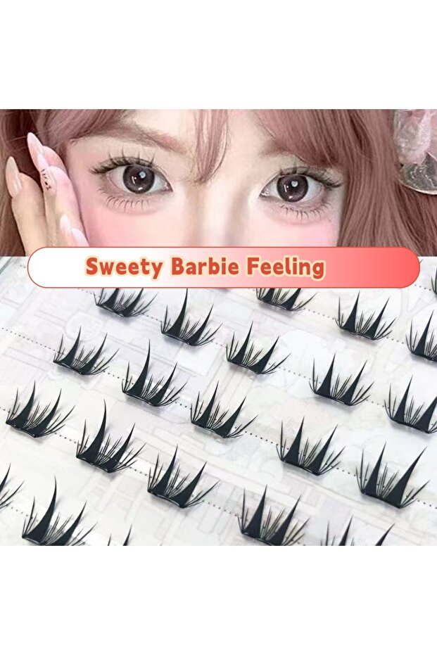 XLJ-2 MJ Self Adhesive DIY Lashes No Glue Needed Reusable Bottom Lash Fluffy Cluster Eyelash Korean
