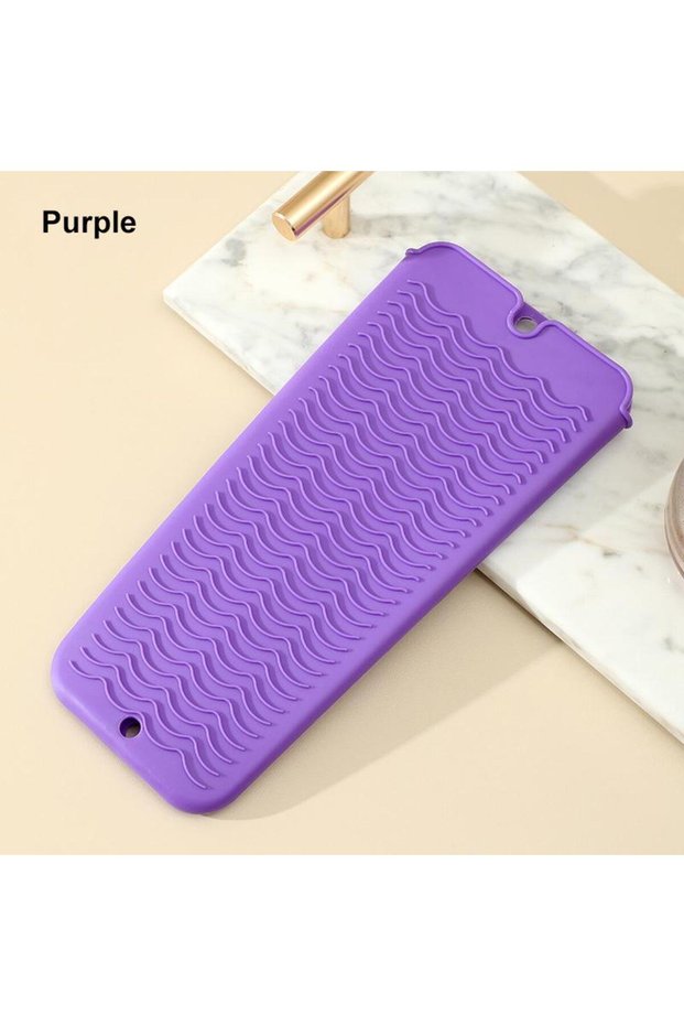 Purple 1PC Silicone Hair Curling Wand Cover Hair Straightener Storage Bag Hairdressing Curling Iron