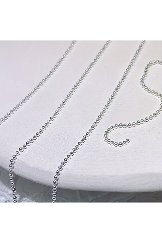 50CM Silver Micro Bead Chain Nail Art Decoration, Silver Gold 50cm Ball Chain for Stylish Manicures,