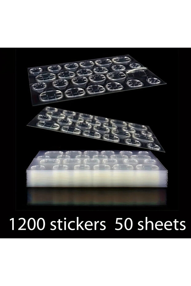 50 Sheets 1200-240 Ultra-Thin 50-10 Sheets Double-Sided Gel Nail Stickers Jelly Glue Super Sticky Wa