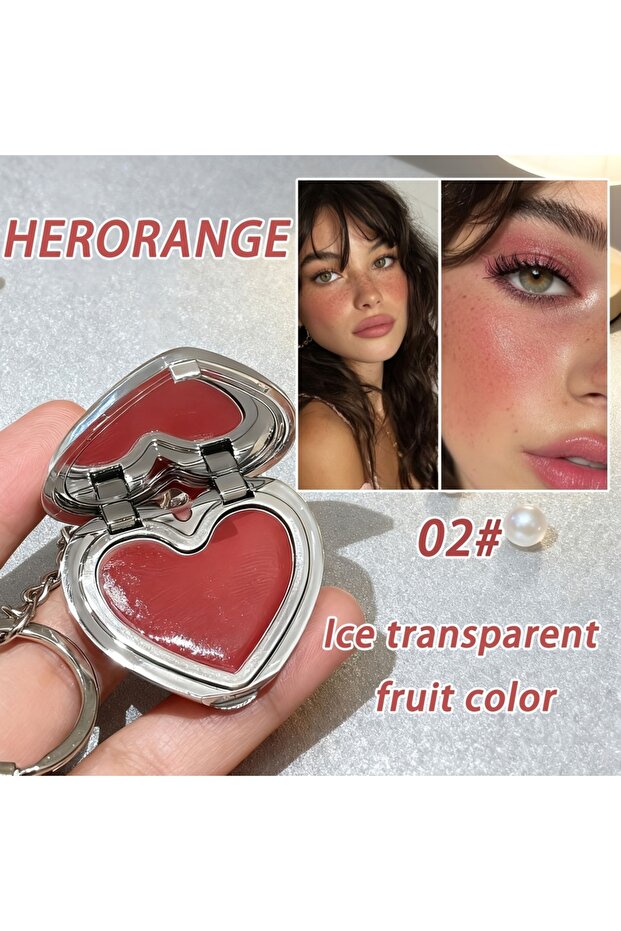 1.5g 02 Heart-Shaped Blush Stick, Long-Lasting, Waterproof, Not Easy to Fade, Moisturizing, Hydratin
