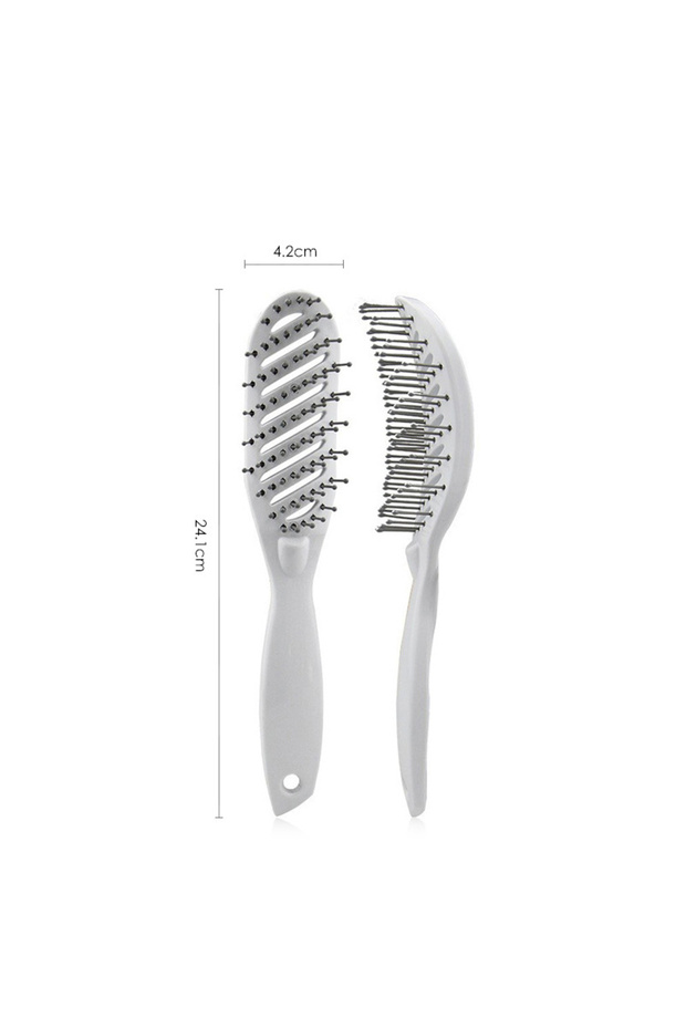 white New Heat-Resistant Plastic Lacquered Small Curved Comb Anti-Static Styling Hair Straightening