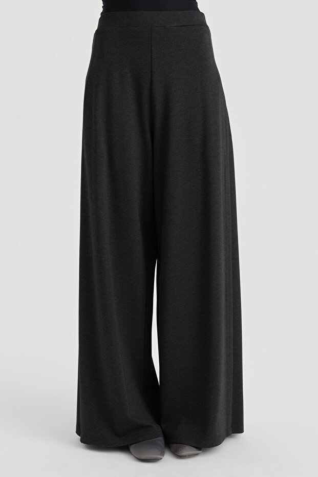 Aller Detaylı Örme Pantolon - Antrasit - 3