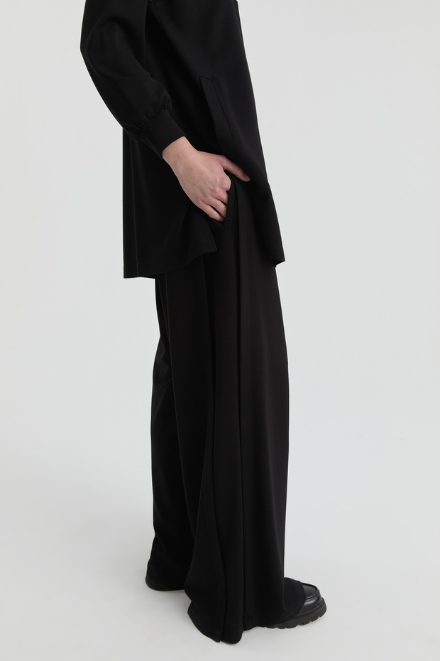 Aller Detaylı Örme Pantolon - Siyah - 4