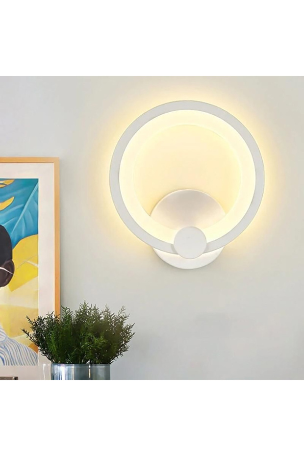 Round LED wall lamp, white, 11W