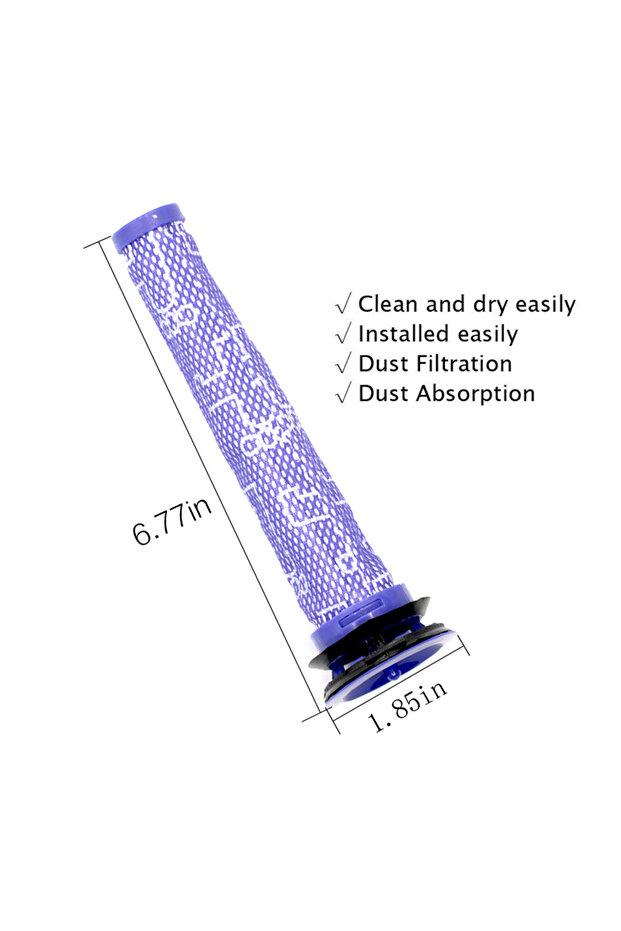 طقم استبدال فلتر ما قبل وبعد المكنسة الكهربائية اللاسلكية دايسون V7 وV8 - فلتران قبل + فلتران بعد - 4