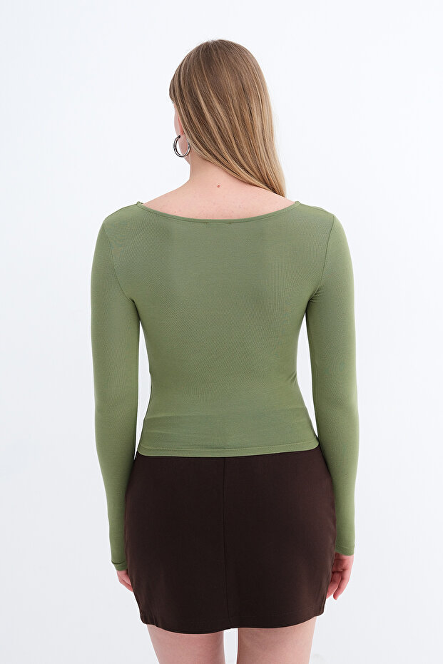 Uzun Kollu Basic Bluz B1605-S4 - 6