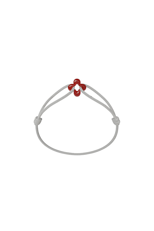 Mini Red Clover Cord Bracelet