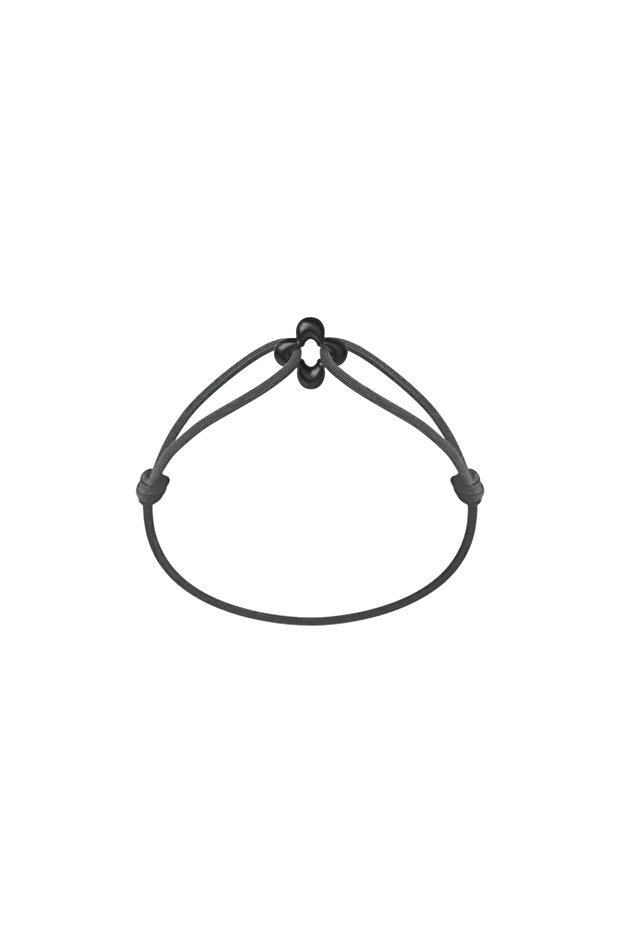 Mini Black Clover Cord Bracelet