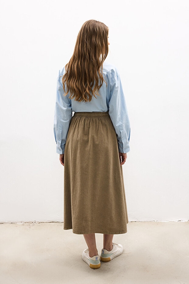 ELASTİK BEL CEPLİ ETEK - 4