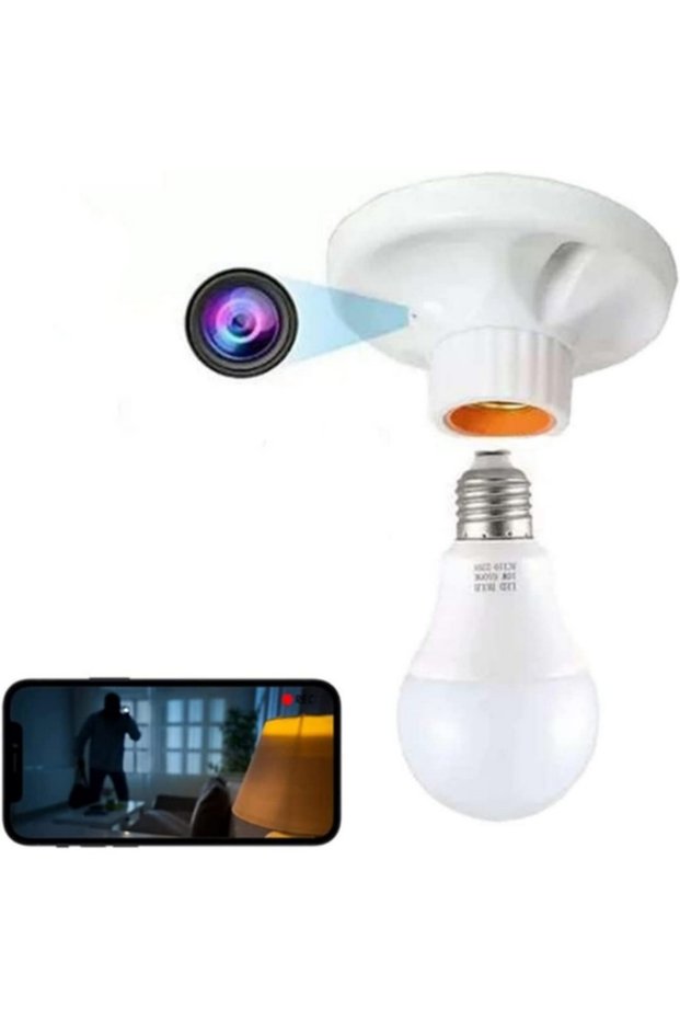 Hidden Lamp Base Camera 1080P – Wifi, Night Vision for Pantry Monitoring (Food Storage)