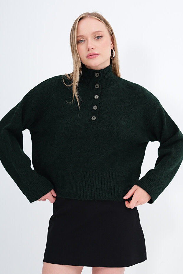 Düğmeli Triko Kazak K3545 - 2