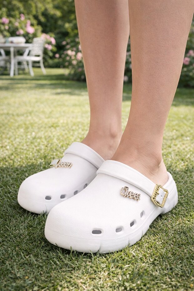 Women's Perforated Comfort Sabo Slippers – with Buckle Strap
