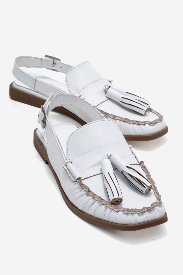 Chris Women's Genuine Leather Sandals White