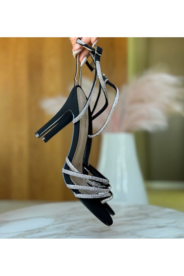 Sandale cu toc Evie negre - 4