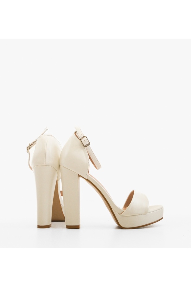 Sandale cu toc Olson albe - 2