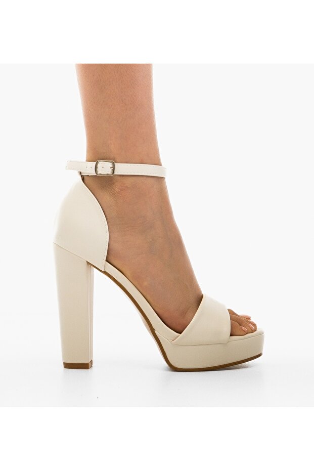 Sandale cu toc Olson albe - 4