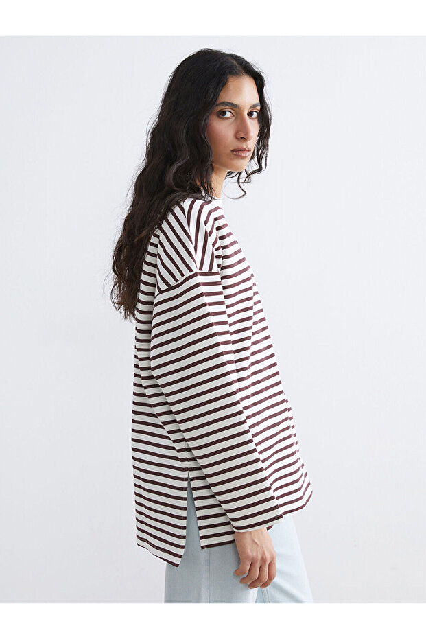Plum Comfortable Fit Women's Sweatshirt Tunic