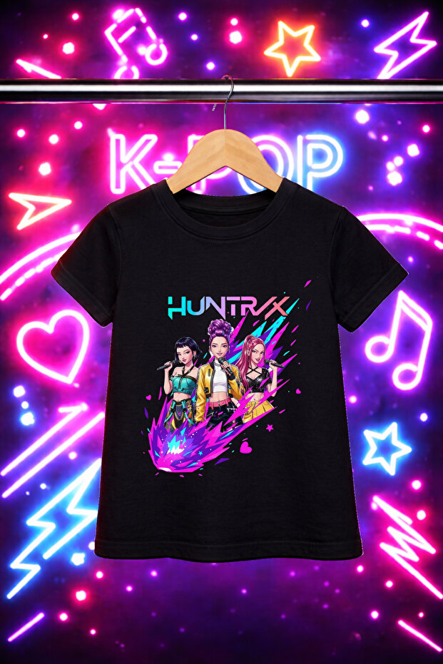 Demon Hunter Huntrix Printed Black and White Unisex T-Shirt
