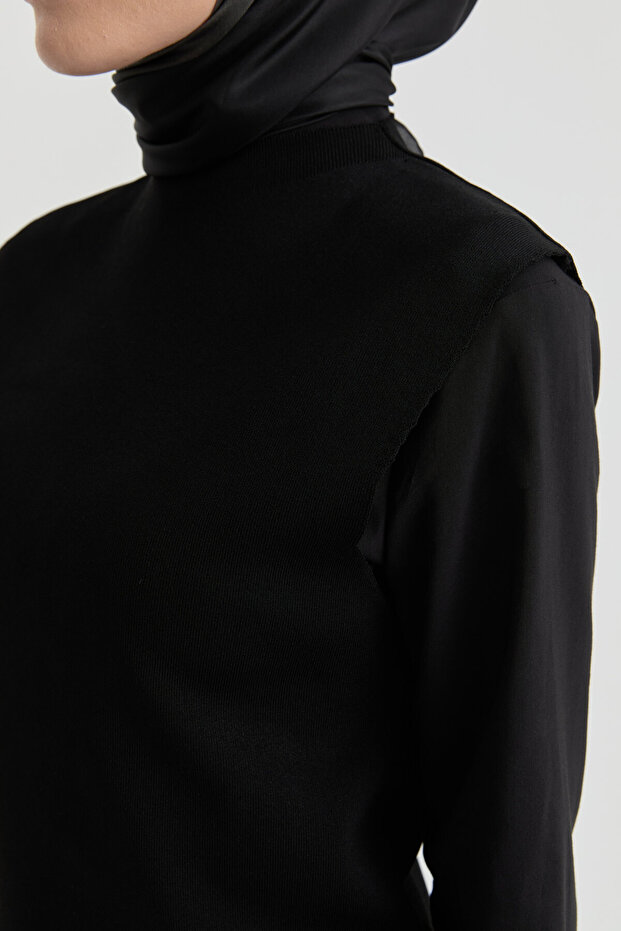 Triko Süveter - Siyah - 6