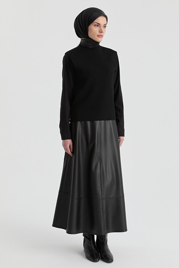 Triko Süveter - Siyah - 1