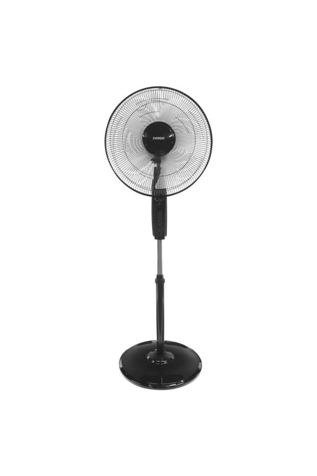 مروحة EVEREST FAN11 سوداء اللون CoolAir بثلاث سرعات، 40 سم، 5 شفرات، إطار 45 واط، تذبذب تلقائيًا