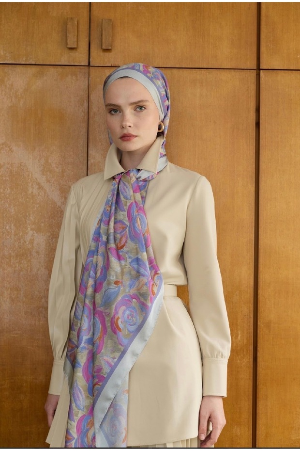 Winter Bloom Hint İpeği Şal 5014 - 3