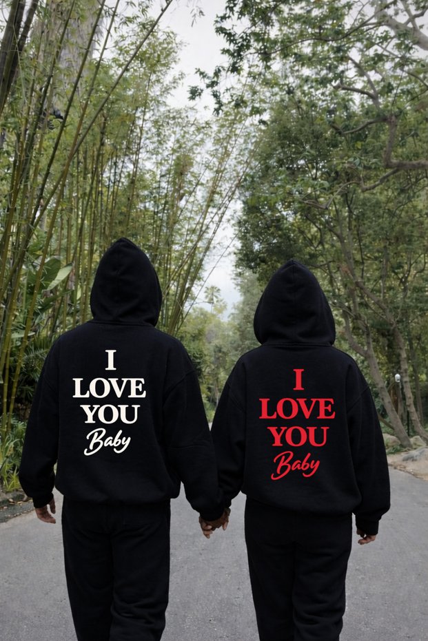 Couple Combination Hoodie February 14 Valentine's Day I Love You Printed 2-Piece Price