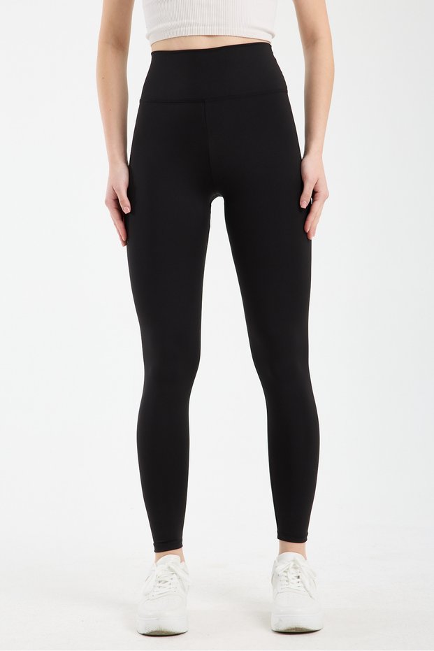 Women's High Waist Shaping Black Leggings - H4800