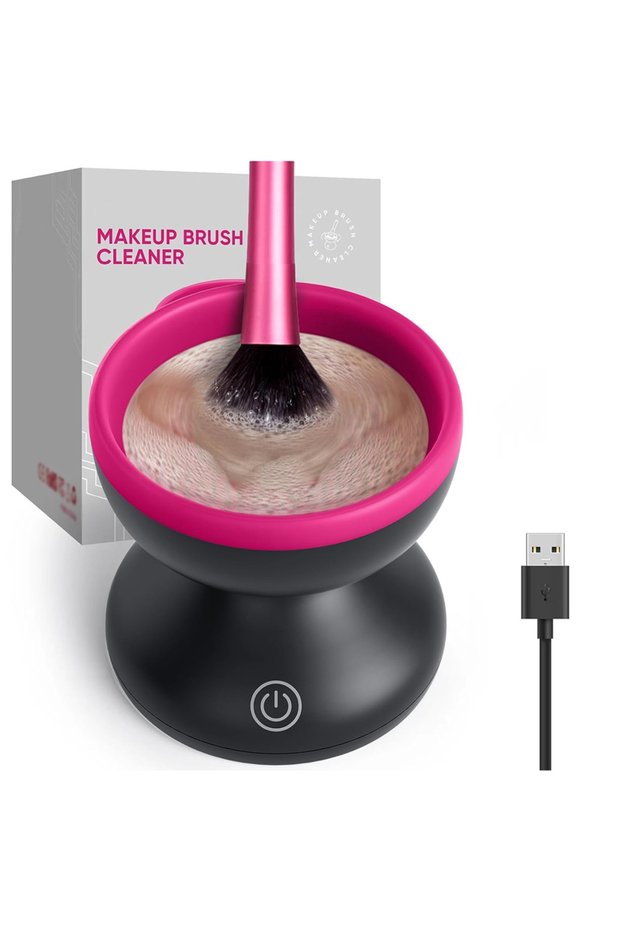 Electric Makeup Brush Cleaner, Single Button Switch, USB, ABS/Silicone