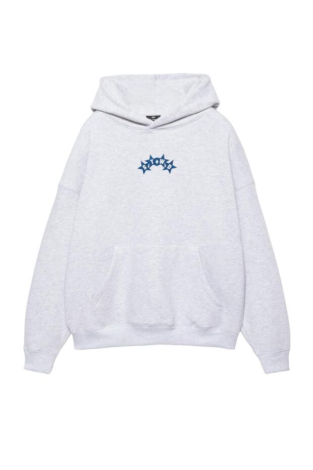 Boxy kesim kapüşonlu STWD sweatshirt - 4