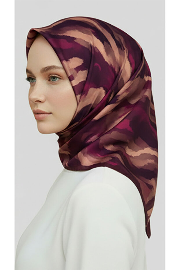 وشاح موريا من الرايون المزخرف - أرجواني - 1