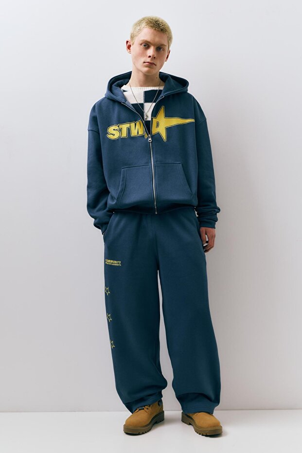 Fermuarlı kapüşonlu STWD sweatshirt - 3