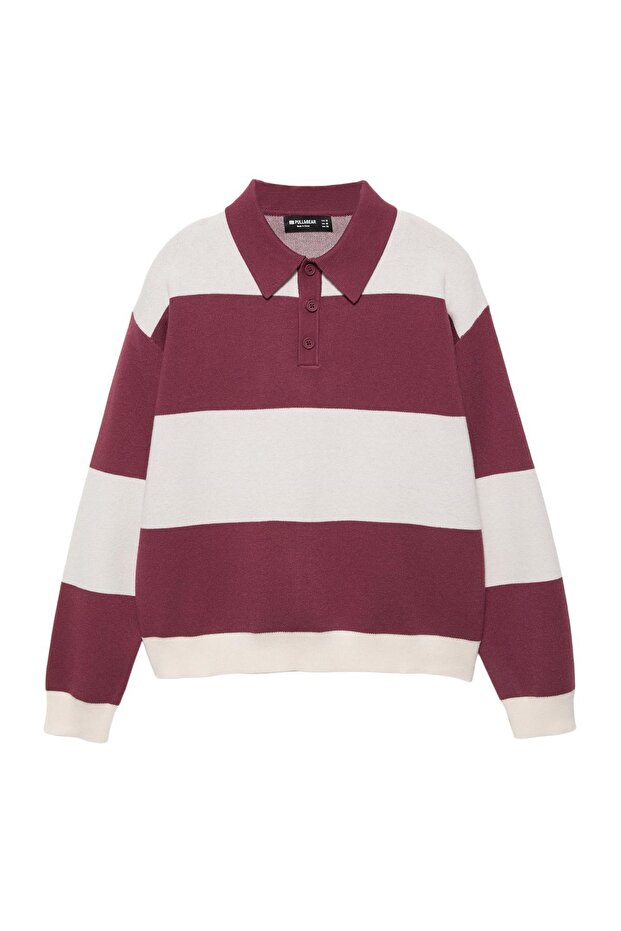 Panelli uzun kollu polo tişört - 4