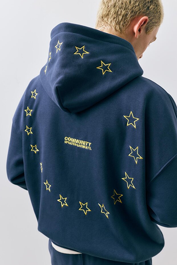 Fermuarlı kapüşonlu STWD sweatshirt - 5