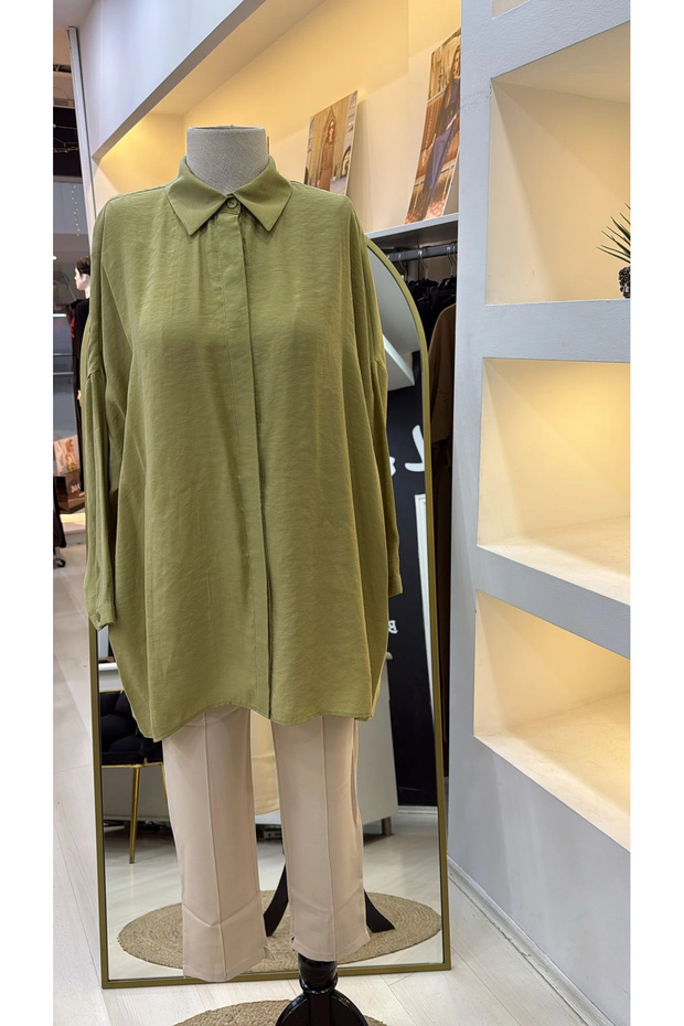 3001 Gömlek - OLİVE - 3