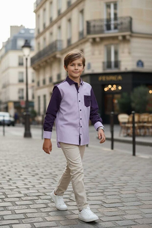 New Season Cotton Colorful Long Sleeve Children's Shirt