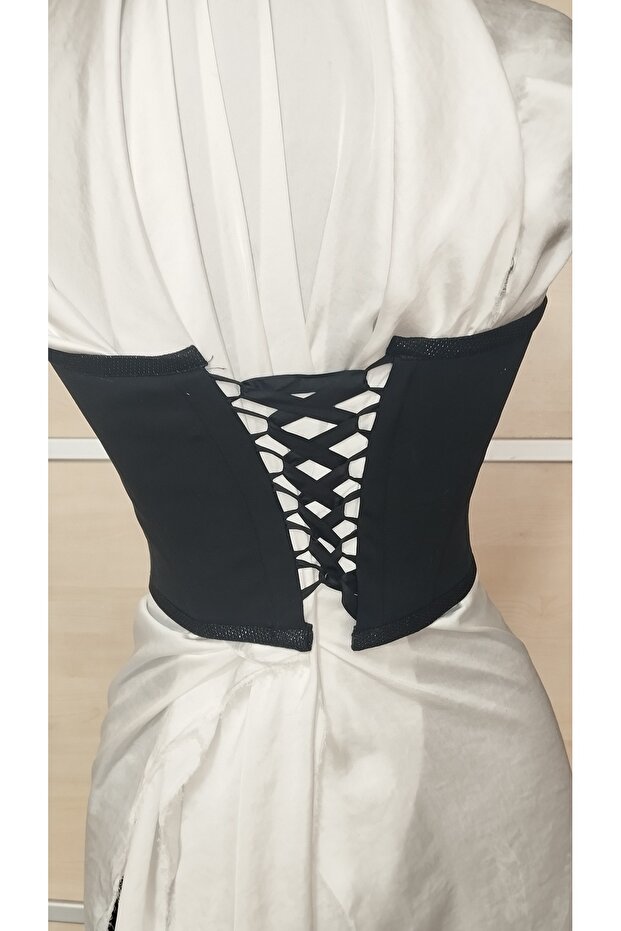 Siyah keten büstiyer - 2