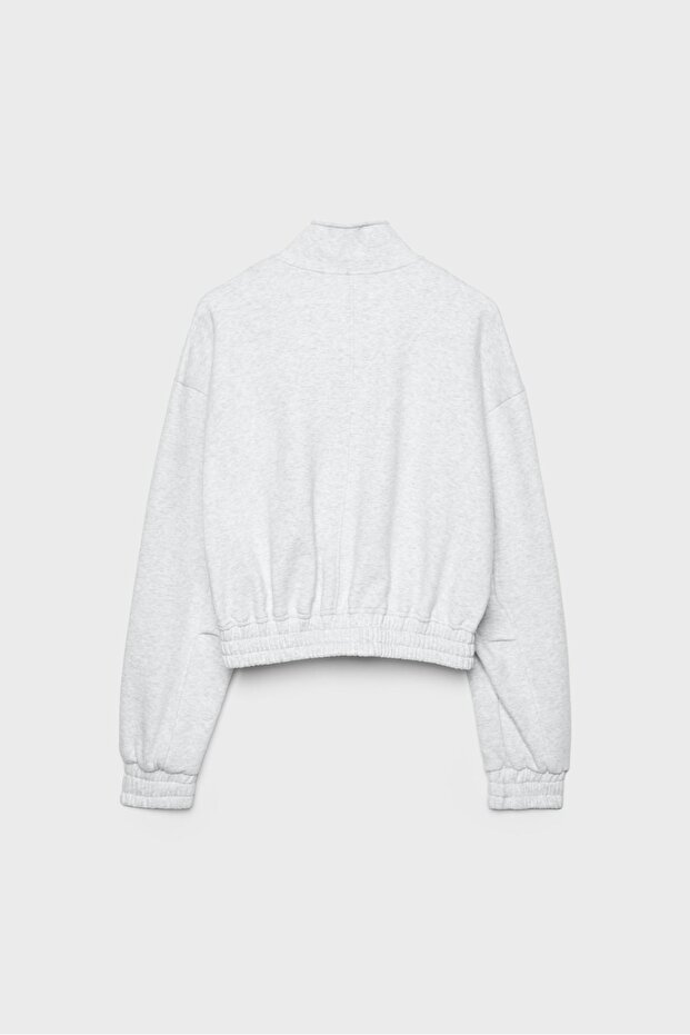 Dik yaka sweatshirt ceket - 7