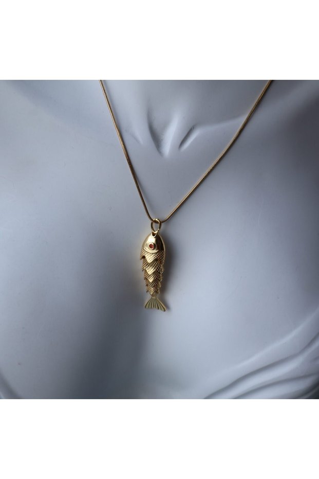 Gold Fish Steel Necklace