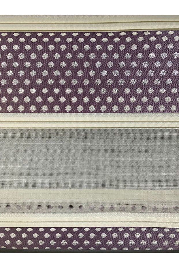 mor pliseli (krem desen) zebra perde - 4