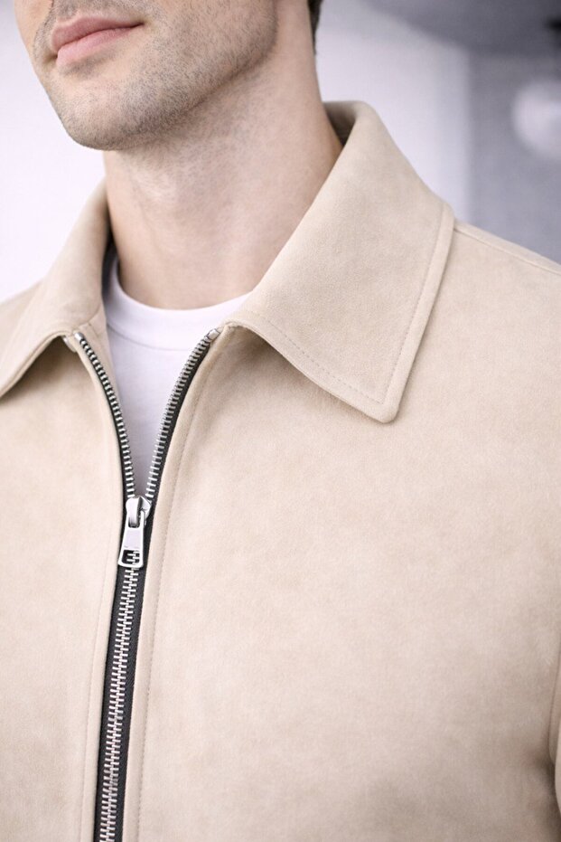 Cep Detaylı Basic Süet Ceket - 3