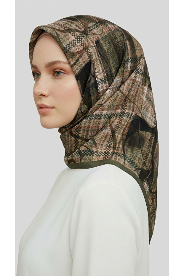 Eșarfă din raion cu model reflectant - 6