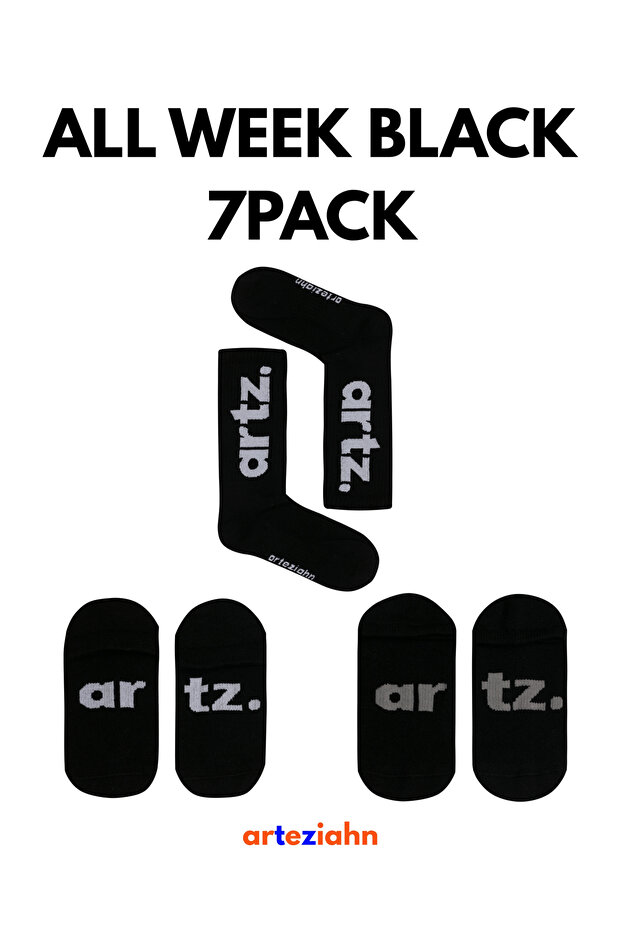 All Week Black 7Pack - Black 7-Pack Socks for Every Day of the Week